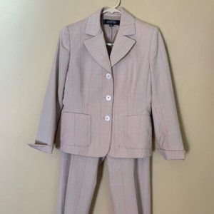 Tan & Red Plaid Pant Suit